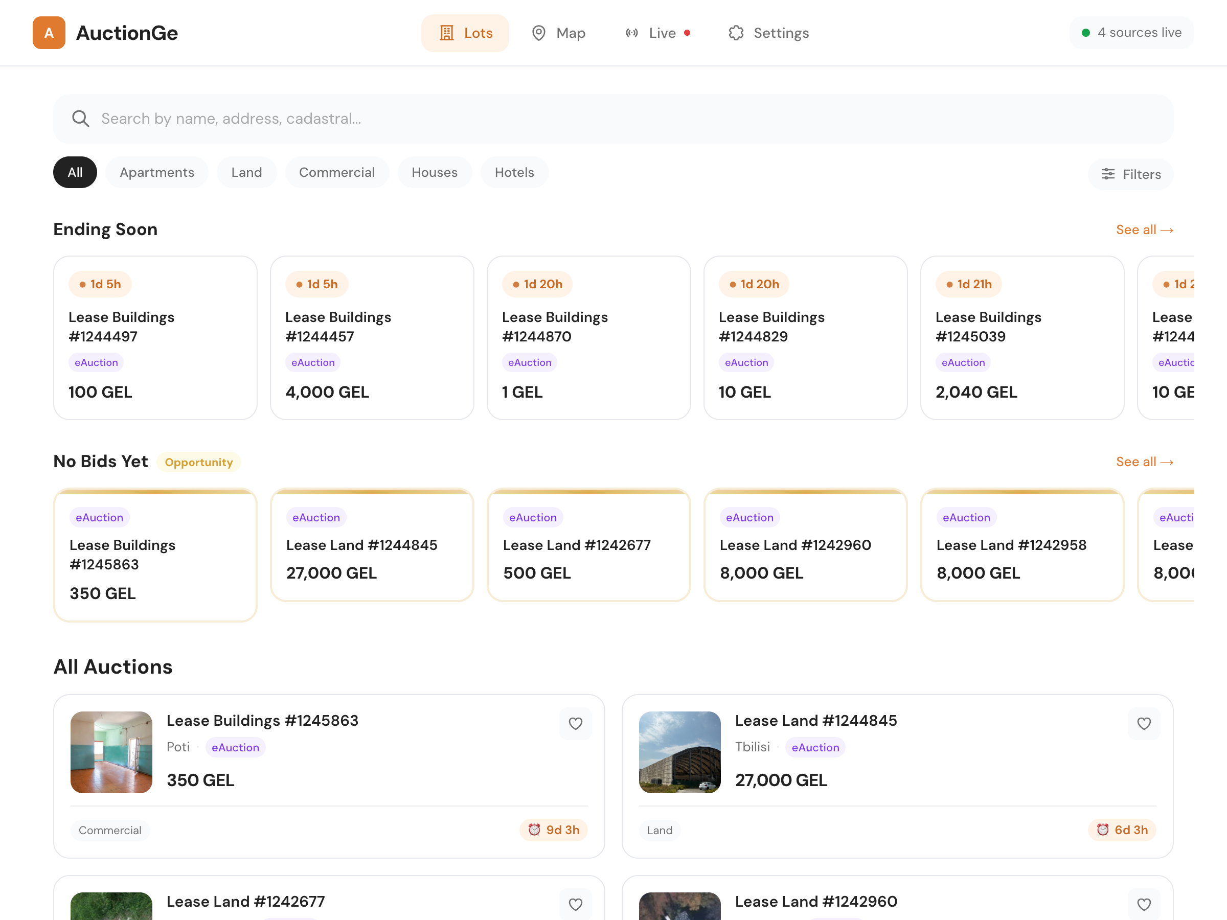 Gavel app — browse real estate auctions